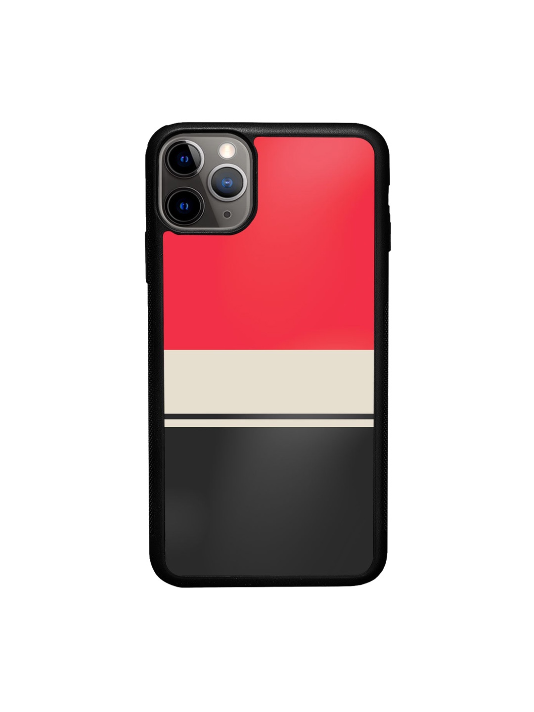 

macmerise Red & Black Stripes Design Rubber iPhone 11 Pro Phone Back Case