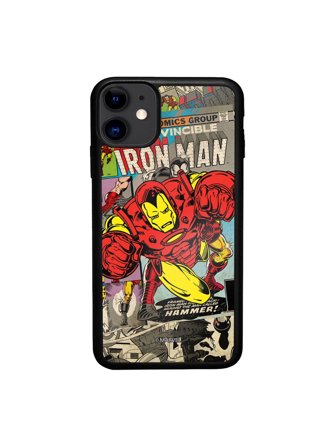 

macmerise Grey & Red Printed Comic Ironman Design iPhone 11 Phone Back Case