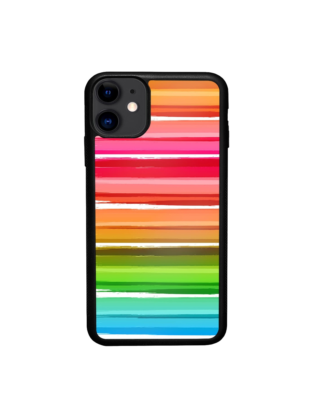 

macmerise White & Pink Colourful Brush Strokes Design iPhone 11 Bumper Back Case