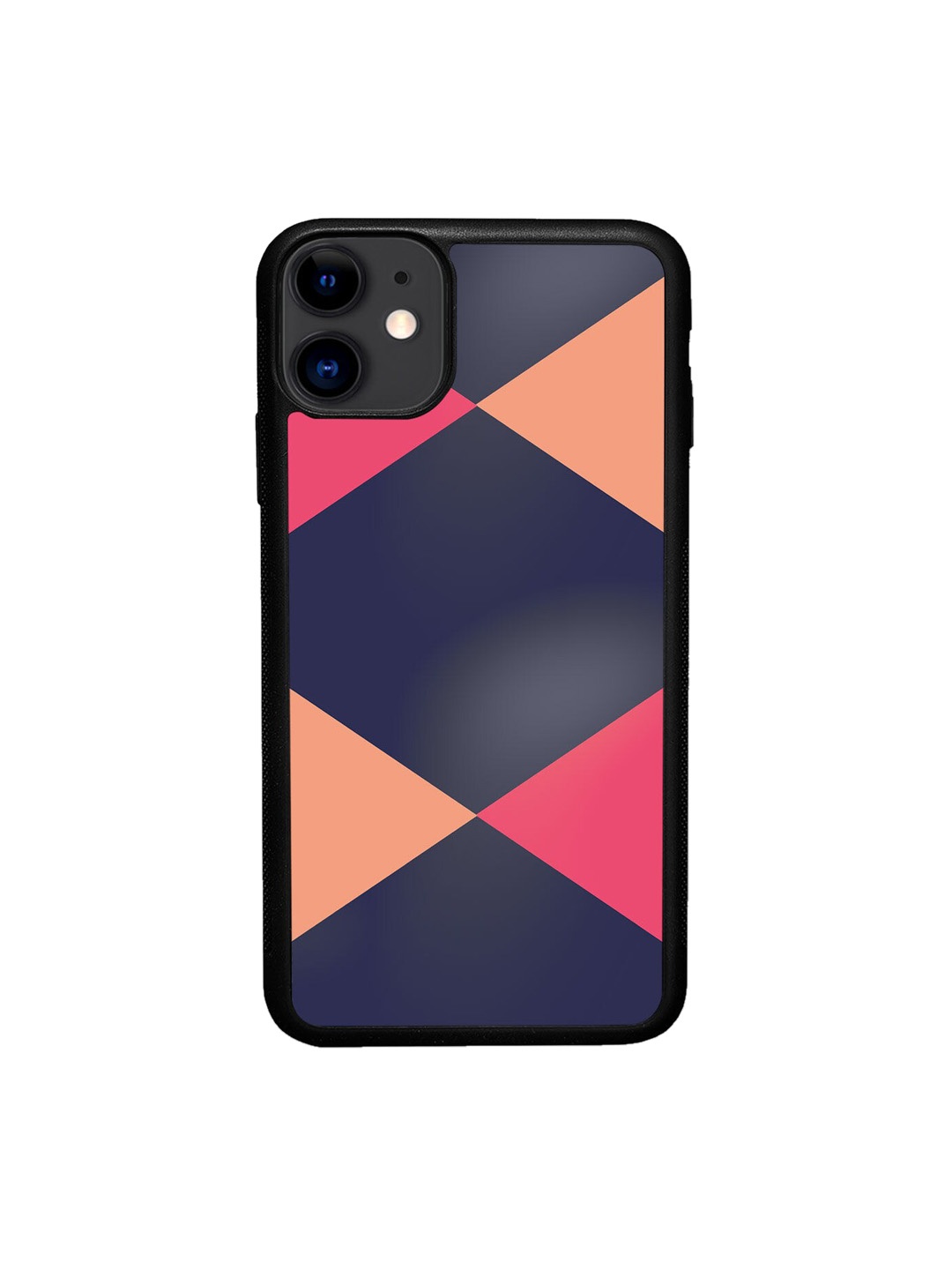 

macmerise Blue & Pink Printed Criss Cross Design iPhone 11 Bumper Phone Back Case