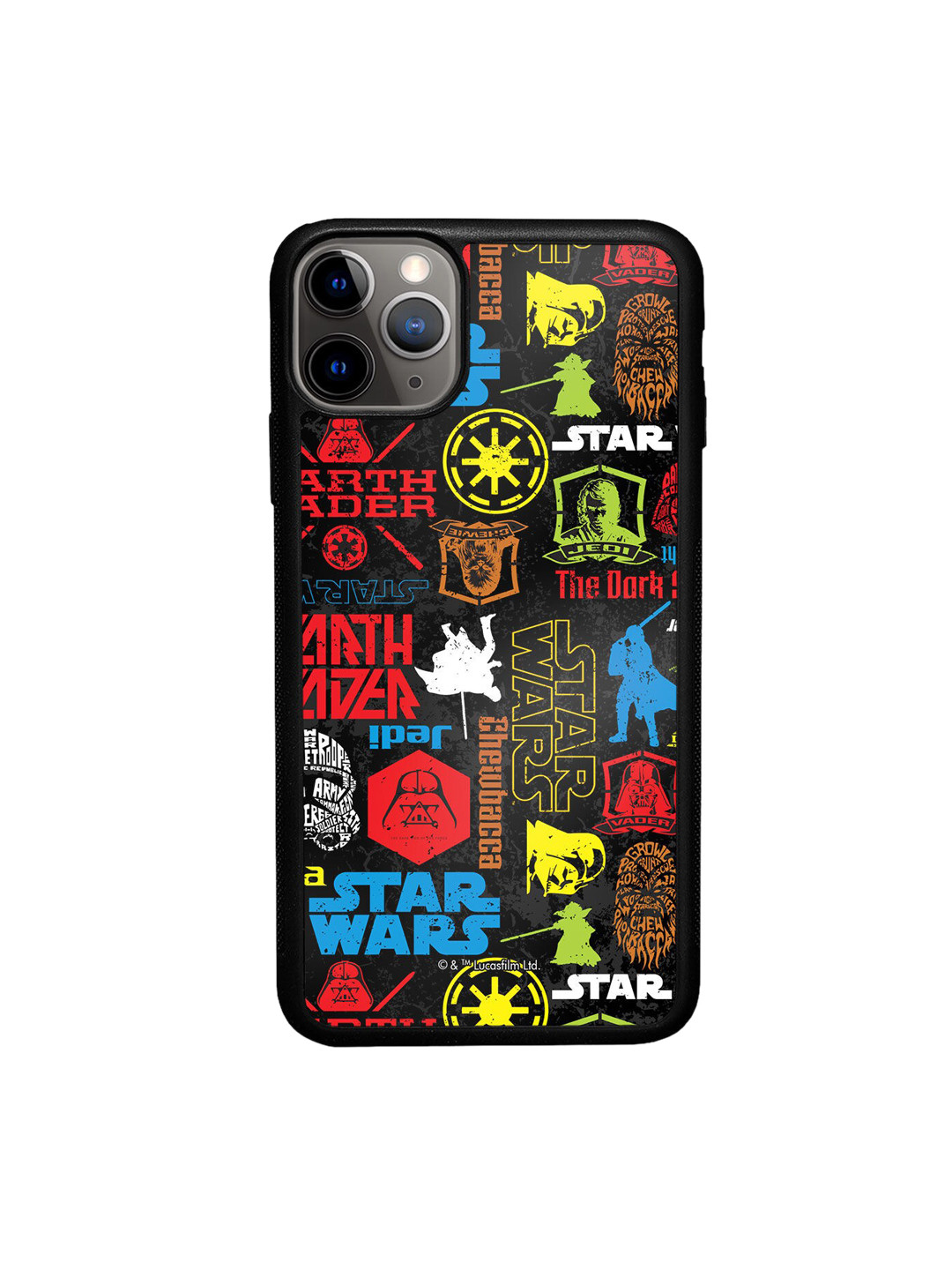 

macmerise Black Printed Star wars mashup Design iPhone 11 Pro Phone Back Case