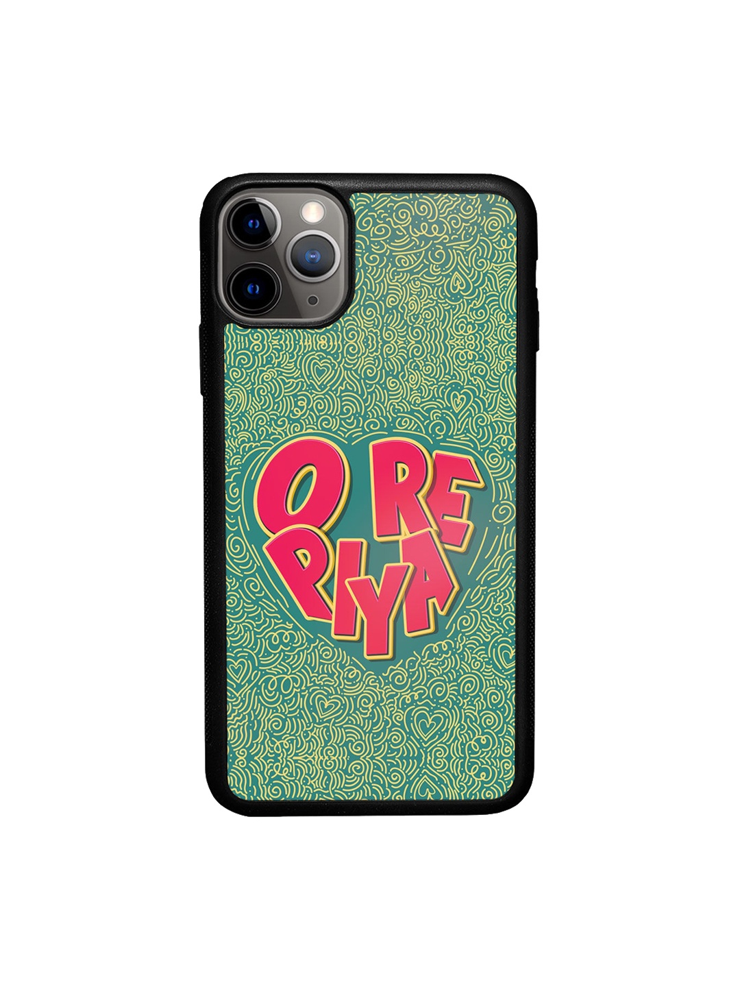 

macmerise Green SK Calliope Pink Flame Design Printed iPhone 11 Pro Bumper Phone Back Case