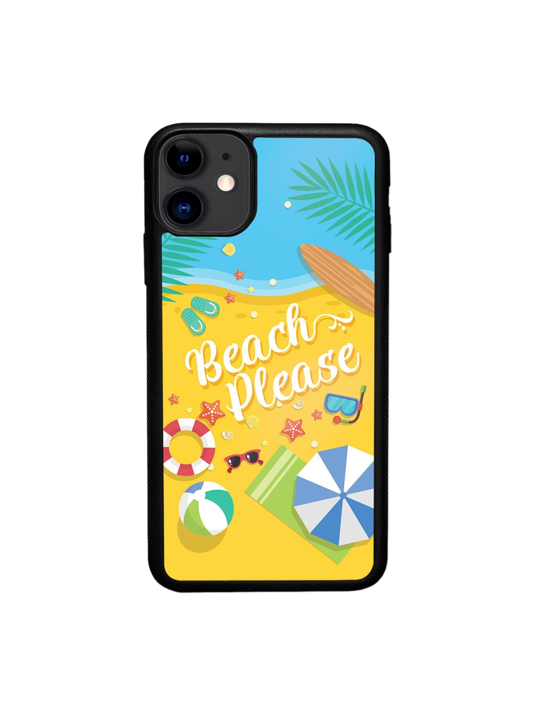 

macmerise Yellow & Blue Beach Please Design iPhone 11 Bumper Phone Back Case