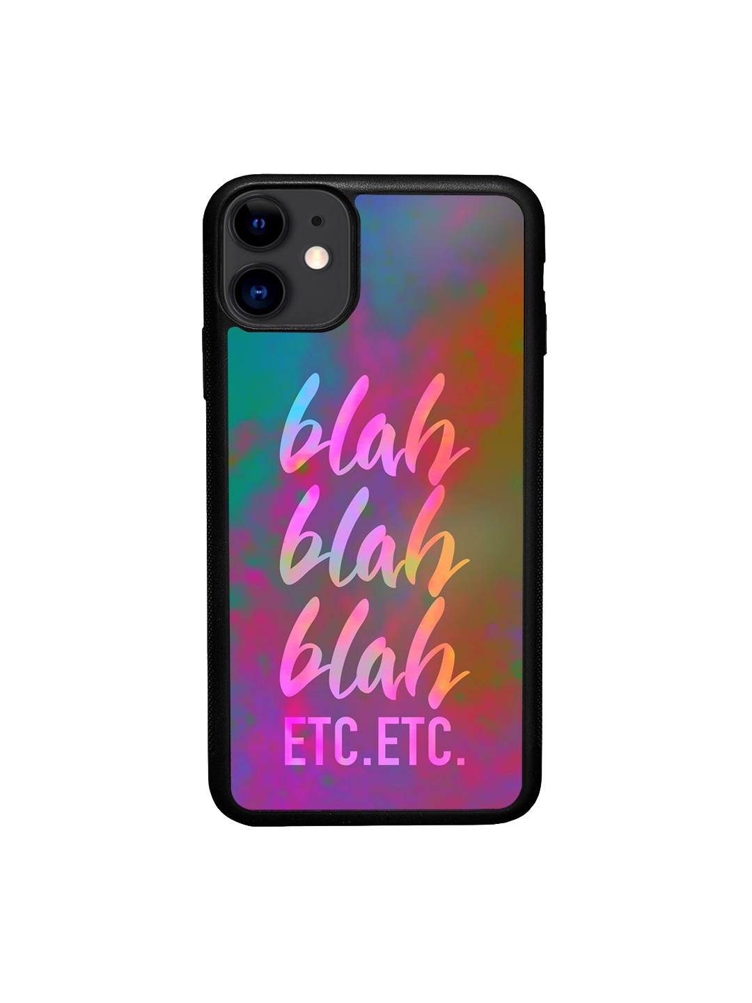

macmerise Pink & Purple Blah Blah Printed iPhone 11 Bumper Phone Back Case