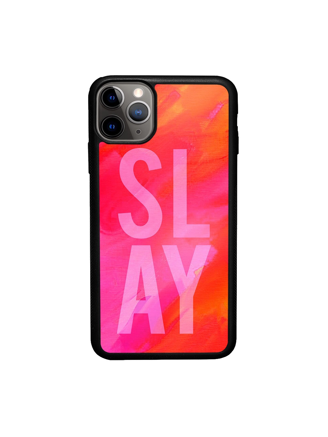 

macmerise Red & Pink Slay Design Printed iPhone 11 Pro Bumper Phone Back Case
