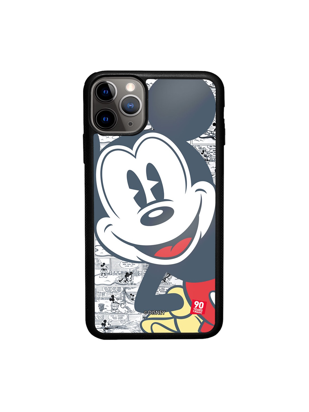 

macmerise White & Blue Mickey Comicstrip Design iPhone 11 Pro Bumper Phone Back Case