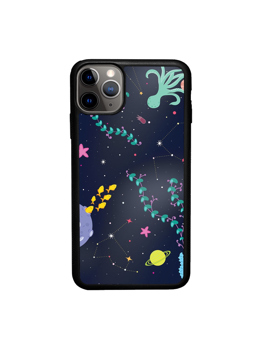

macmerise Navy Blue & Green Space Aquarium Design Printed iPhone 11 Pro Phone Cover