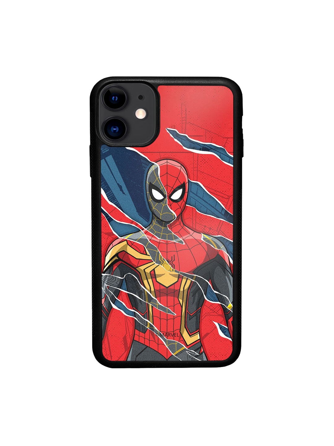 

macmerise Red & Blue Printed All 3 Spidey Design iPhone 11 Bumper Phone Back Case