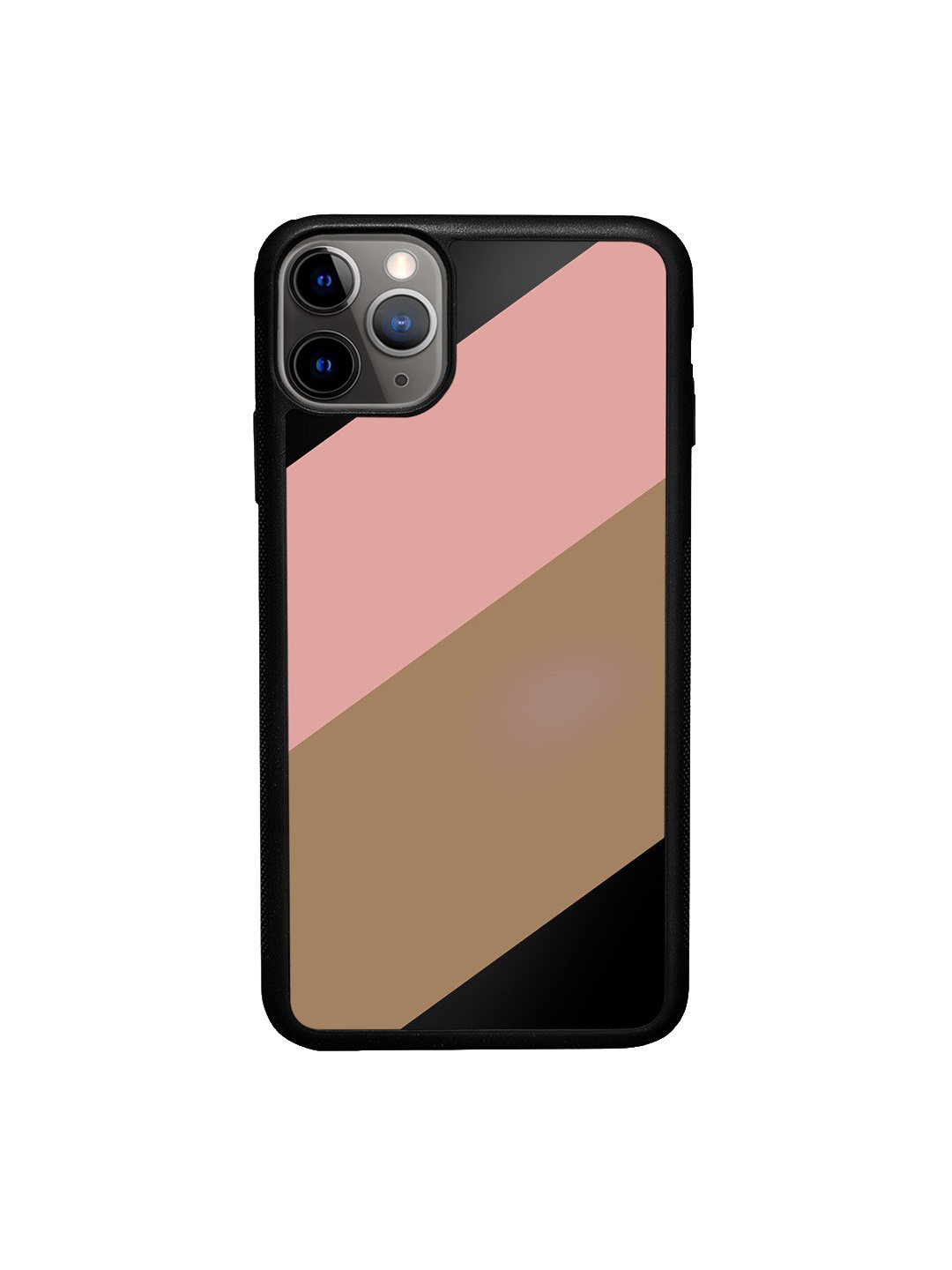 

macmerise Pink & Brown Slanted Design iPhone 11 Pro Bumper Phone Back Case