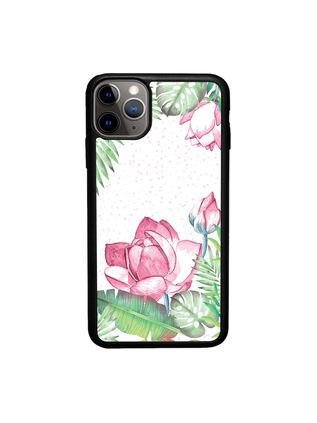 

Macmerise Pink & Green Laotian Lotus Design Printed iPhone 11 Pro Bumper Phone Back Case, White