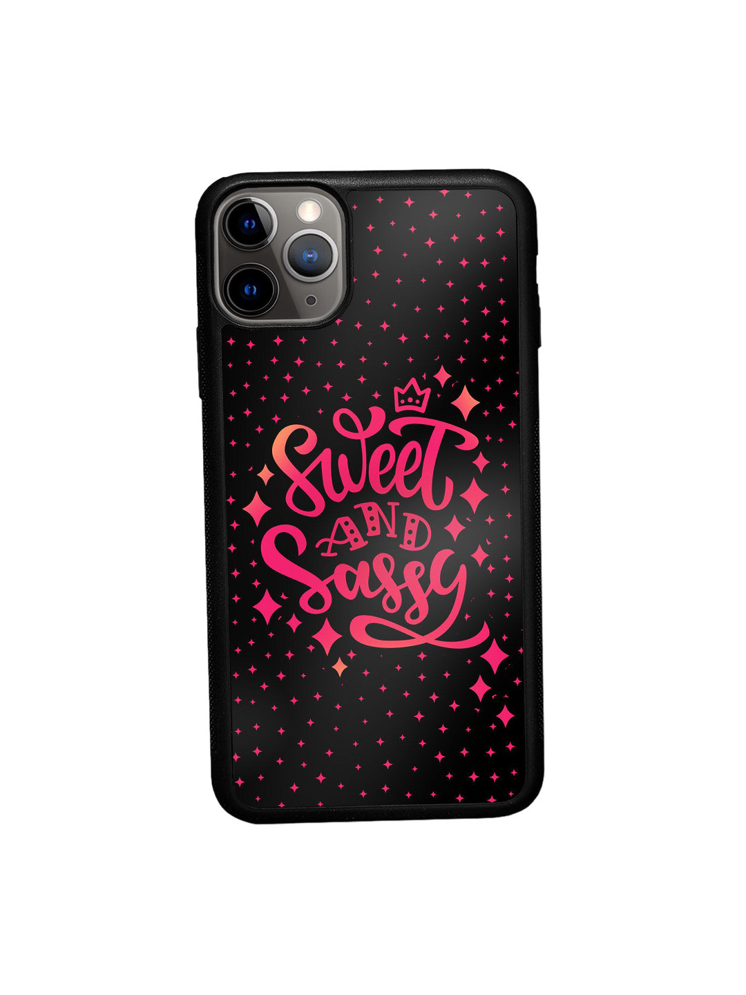 

macmerise Black & Pink Sweet And Sassy Design iPhone 11 Pro Bumper Phone Back Case