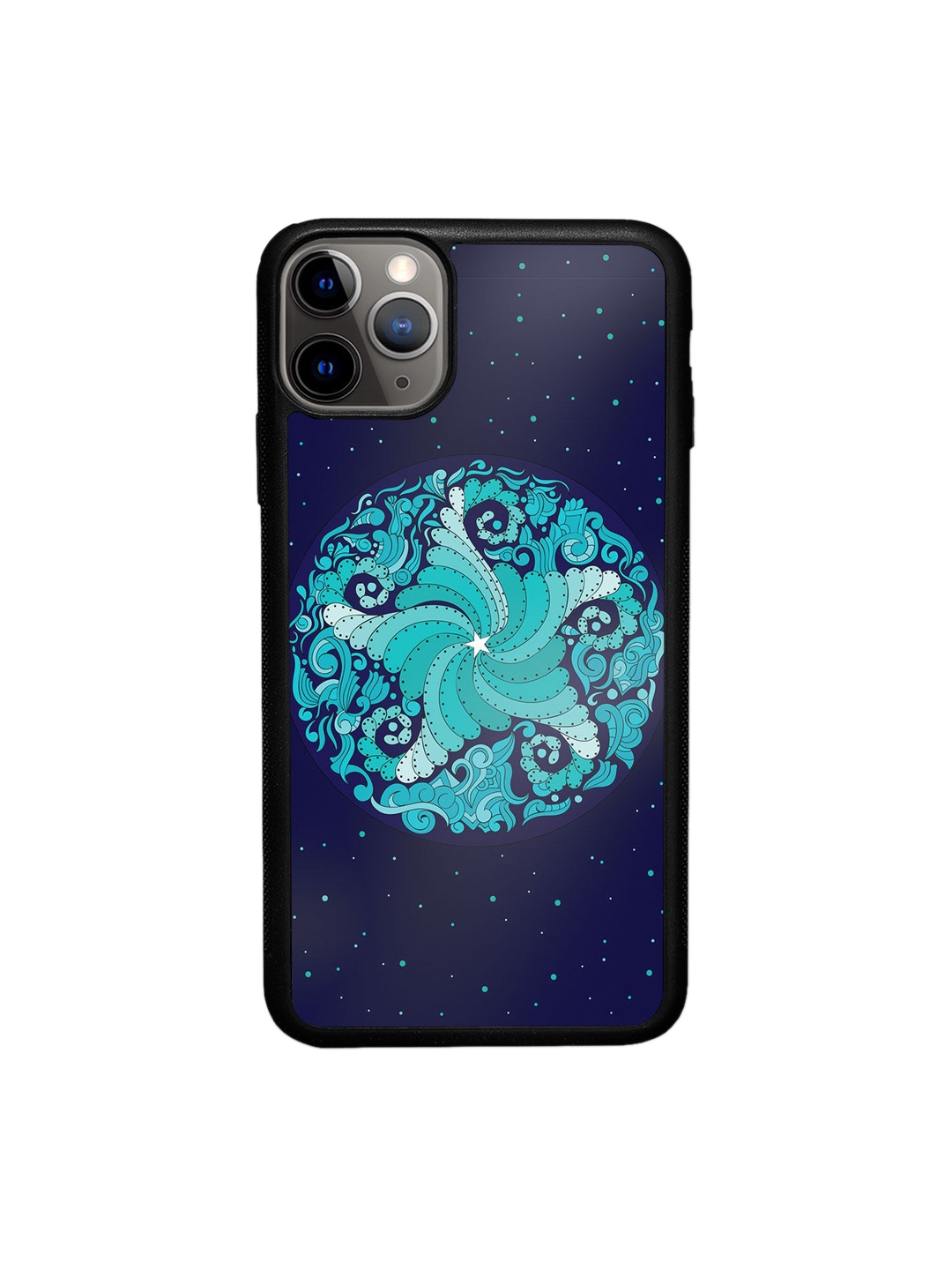 

macmerise Black & Blue Starfish Mandala Design iPhone 11 Pro Bumper Phone Back Case