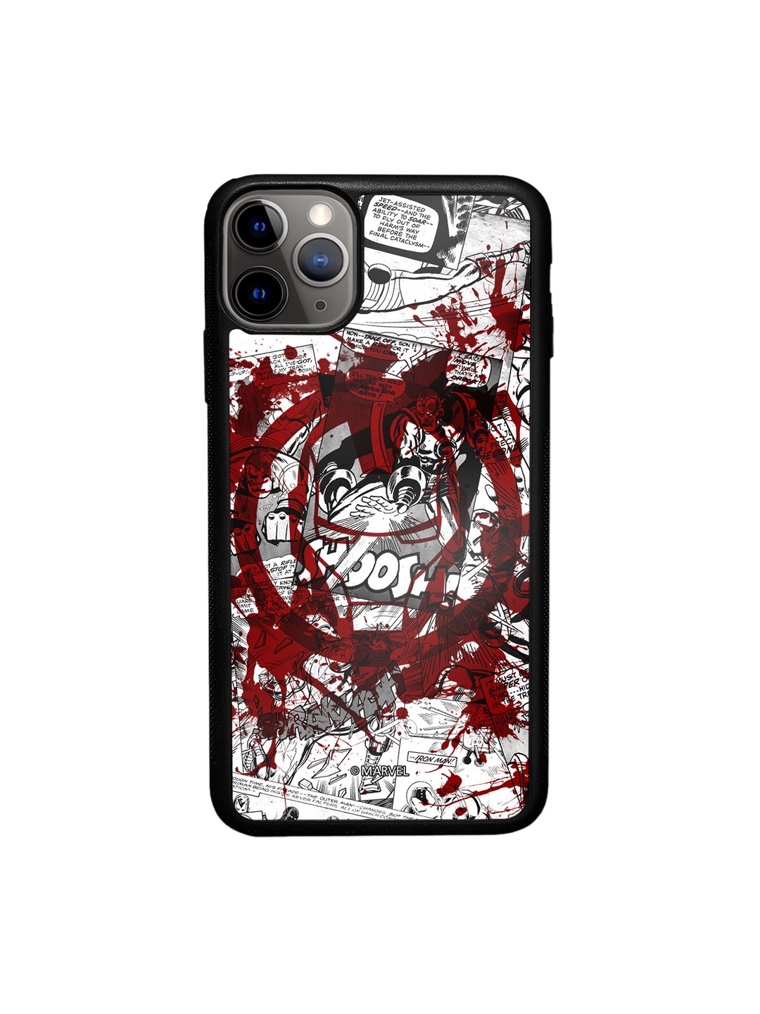 

macmerise White Splash Out Ironman Design iPhone 11 Pro Bumper Phone Back Case