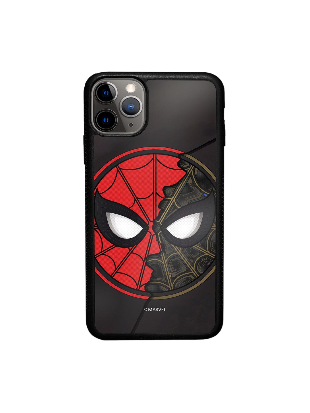 

macmerise Black & Red Printed Two Face Spidey Design iPhone 11 Pro Bumper Phone Back Case