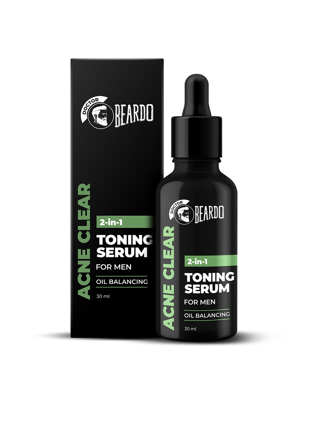 

BEARDO Men 2-In1 Anti Acne Toning Serum - 30 ml, Black