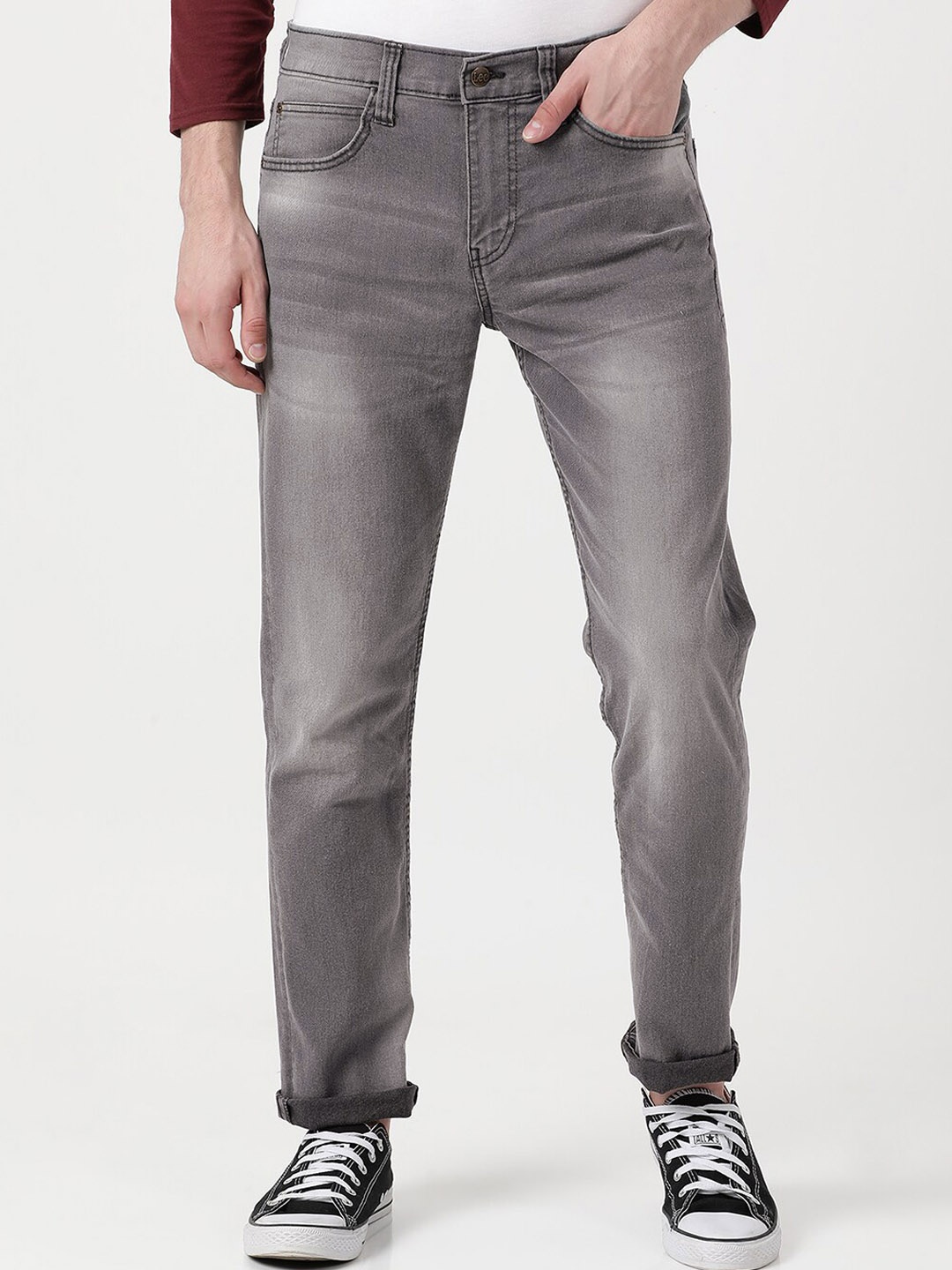 

Lee Men Grey Slim Fit Heavy Fade Stretchable Jeans