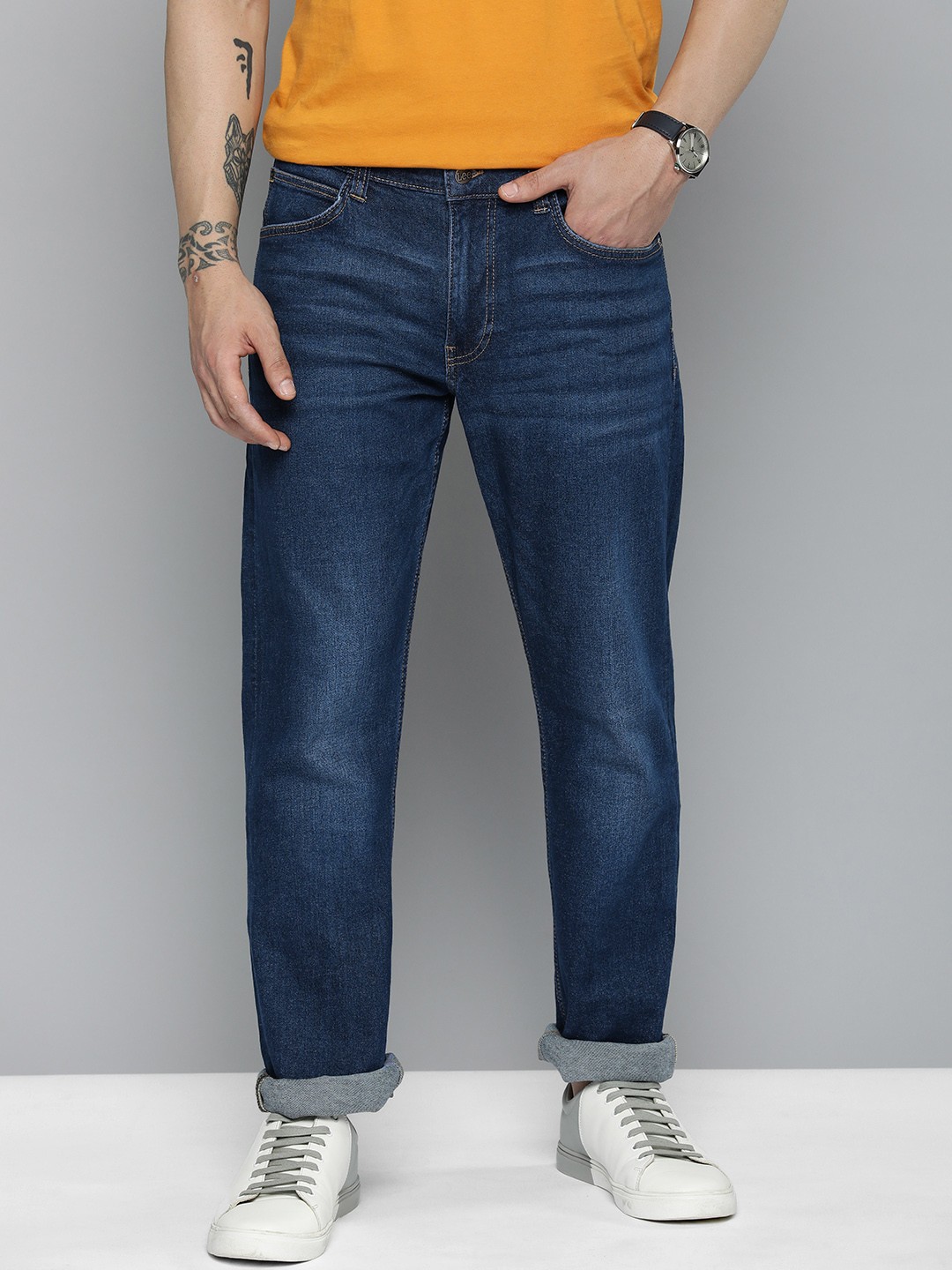 

Lee Men Rodeo Light Fade Mid Rise Stretchable Jeans, Blue