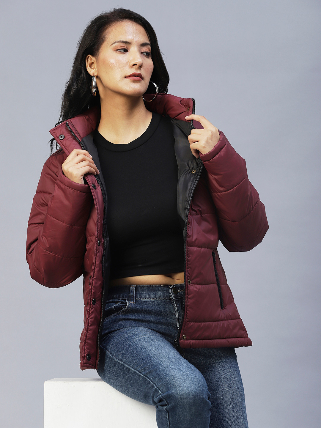 

Rigo Women Red Lightweight Outdoor Padded Jacket