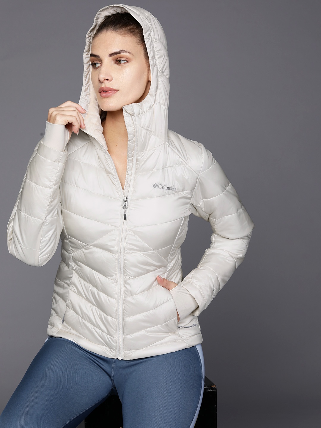 

Columbia Joy Peak Insulator Outdoor Hooded Puffer Jacket, White