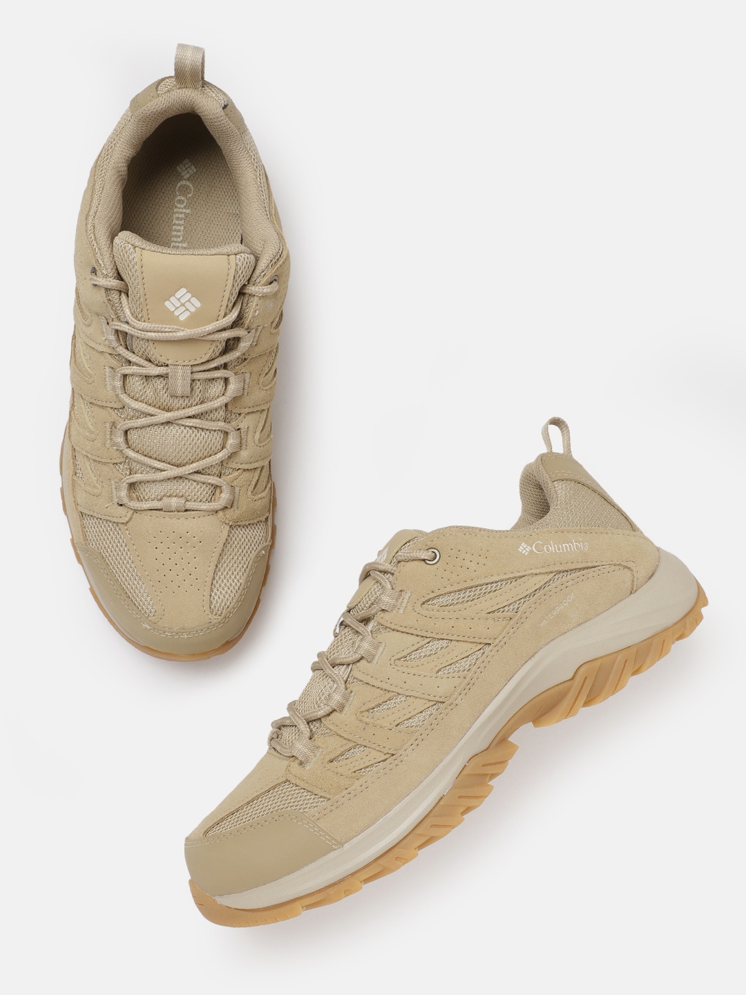 

Columbia Men Crestwood Waterproof Trekking Shoes, Camel brown