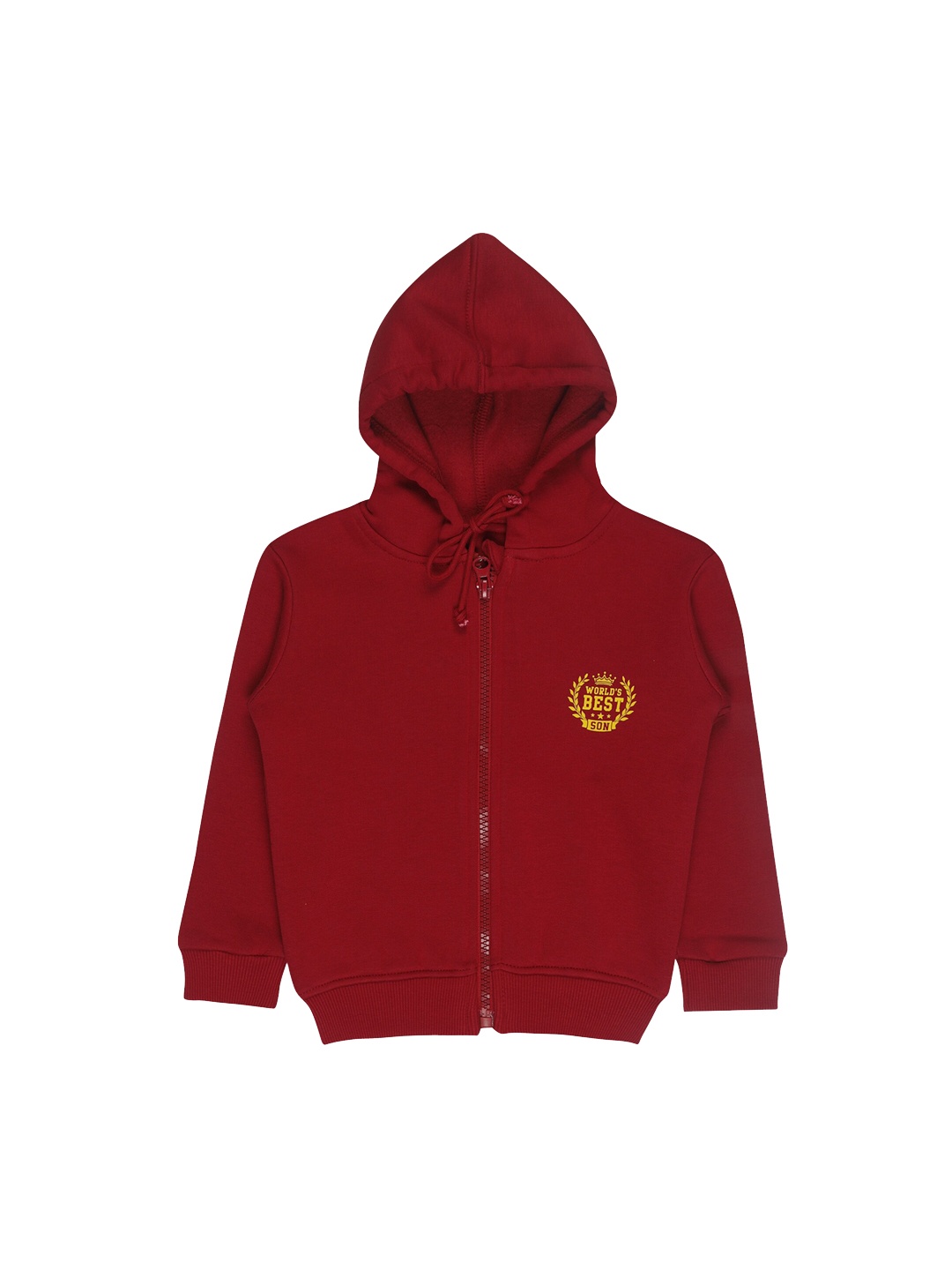 

Bodycare Kids Boys Maroon Cotton Open Front Jacket
