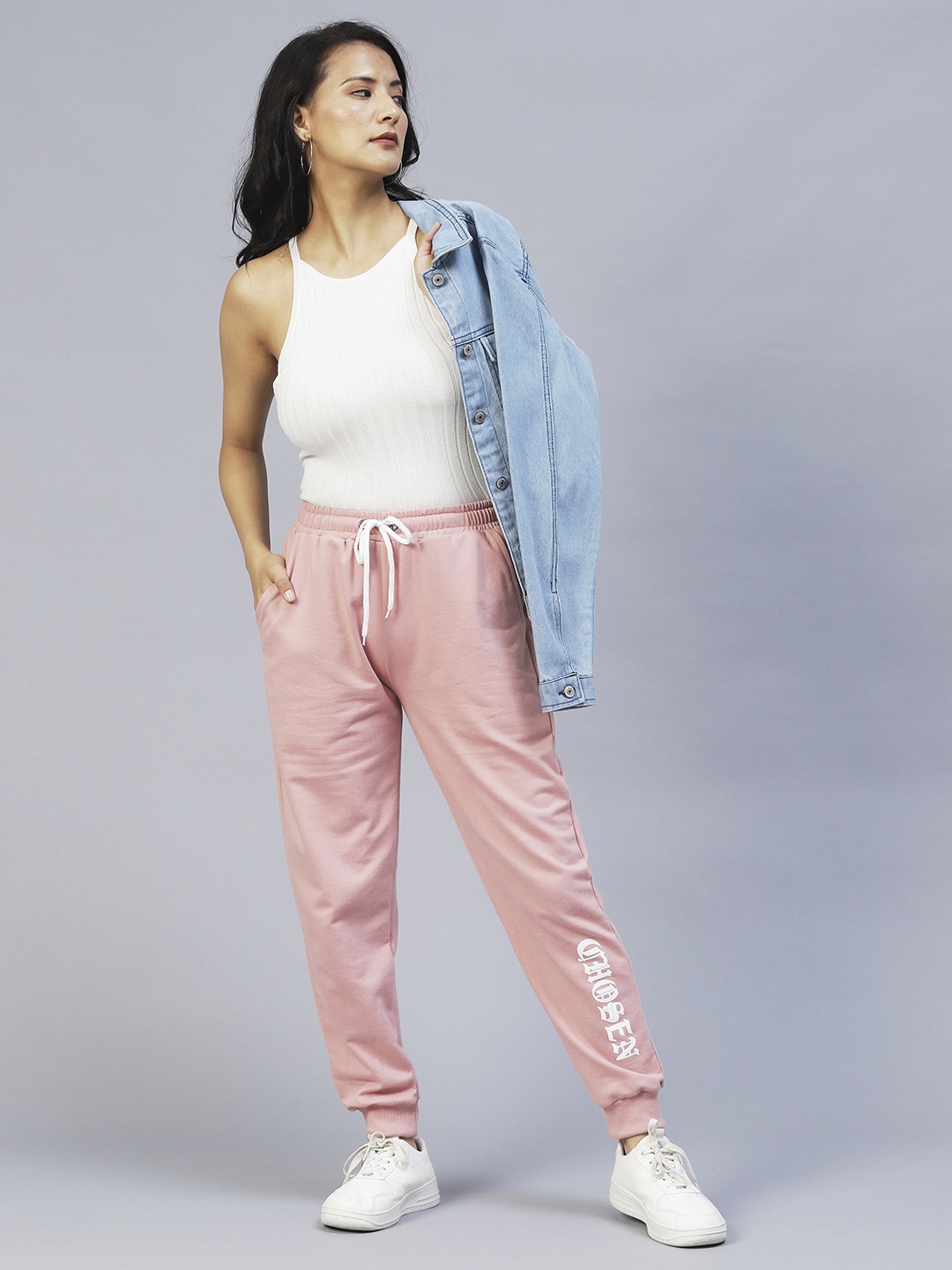 

Rigo Women Printed Cotton Regular Fit Joggers, Peach