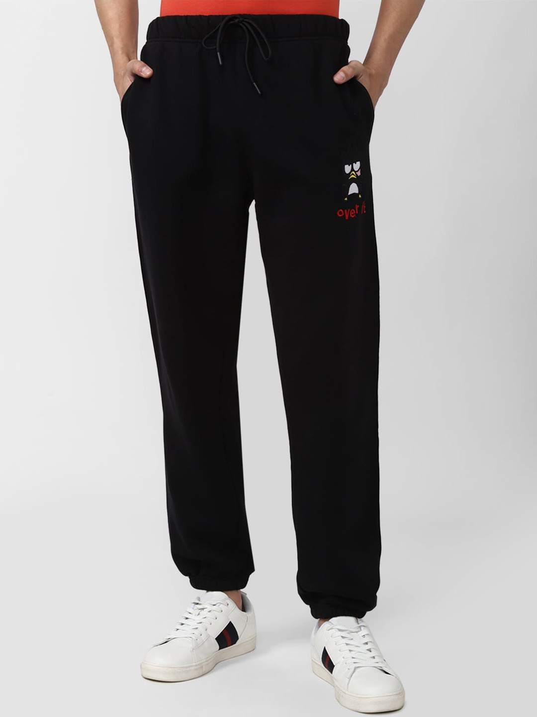 

FOREVER 21 Men Black & White Printed Joggers