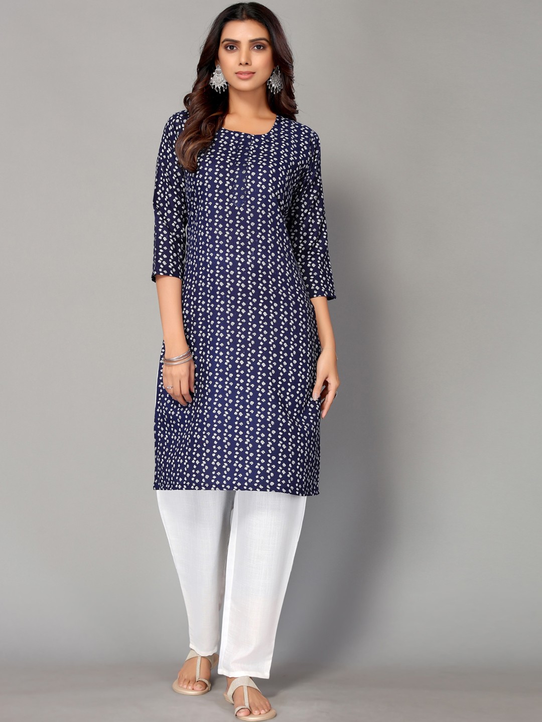 

AA-HA!! Women Blue Printed Kurta with Trousers