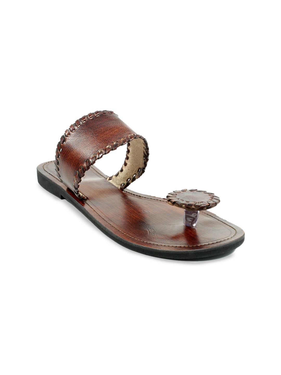 

JUTTIES MAKER Women Brown Ethnic One Toe Flats