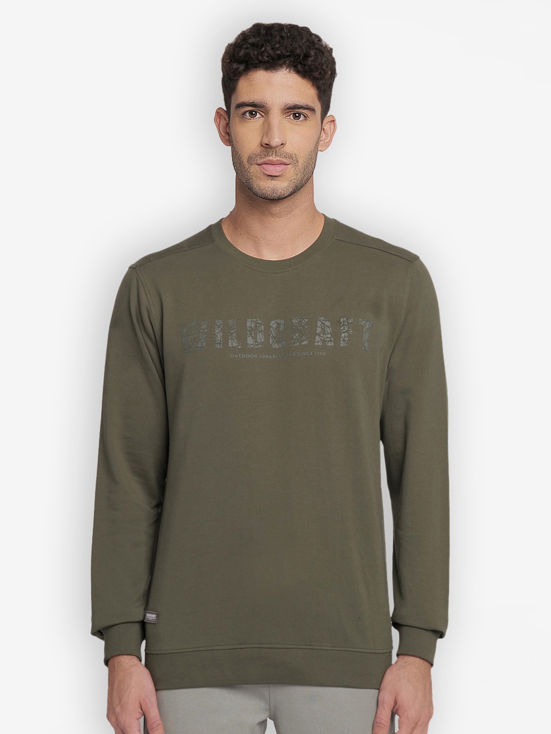 

Wildcraft Typography Printed Cotton Sweatshirt, Olive