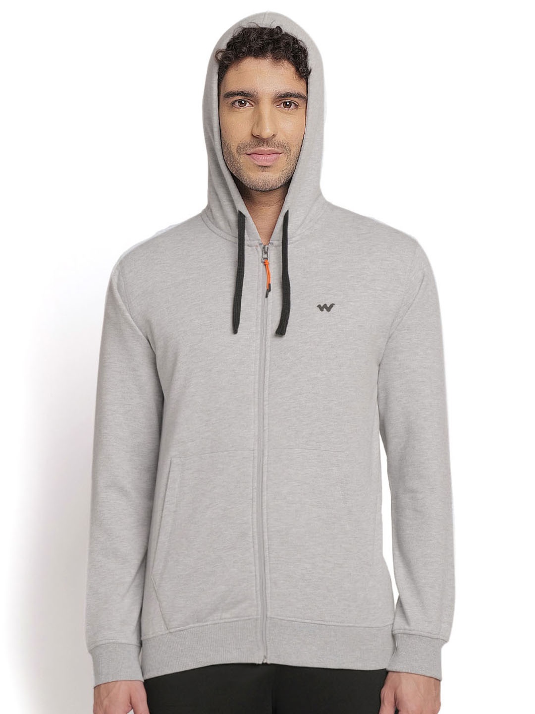 

Wildcraft Men Grey Melange Hooded Cotton Sweatshirt
