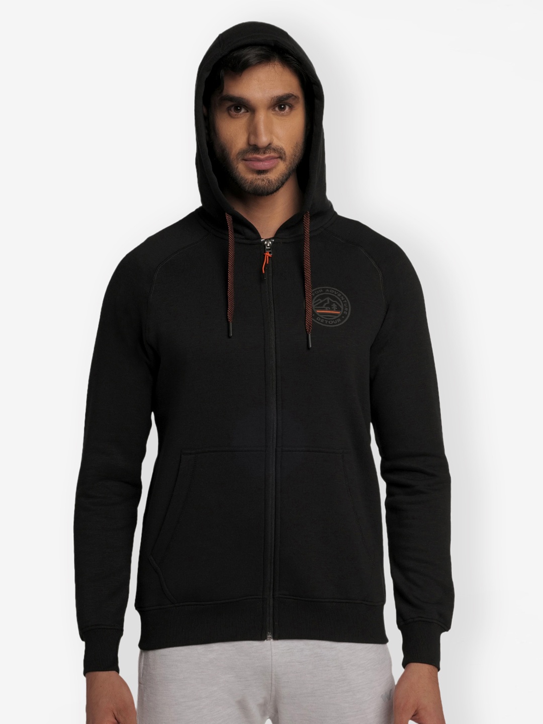 

Wildcraft Hooded Front-Open Sweatshirt, Black