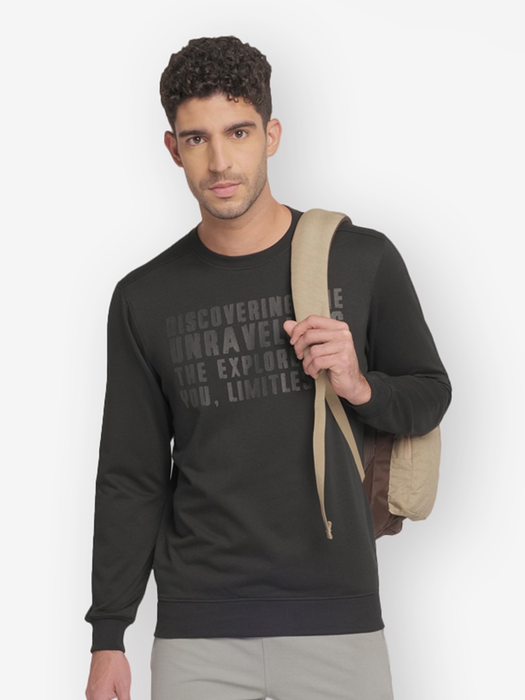 

Wildcraft Men Black Printed Sweatshirt