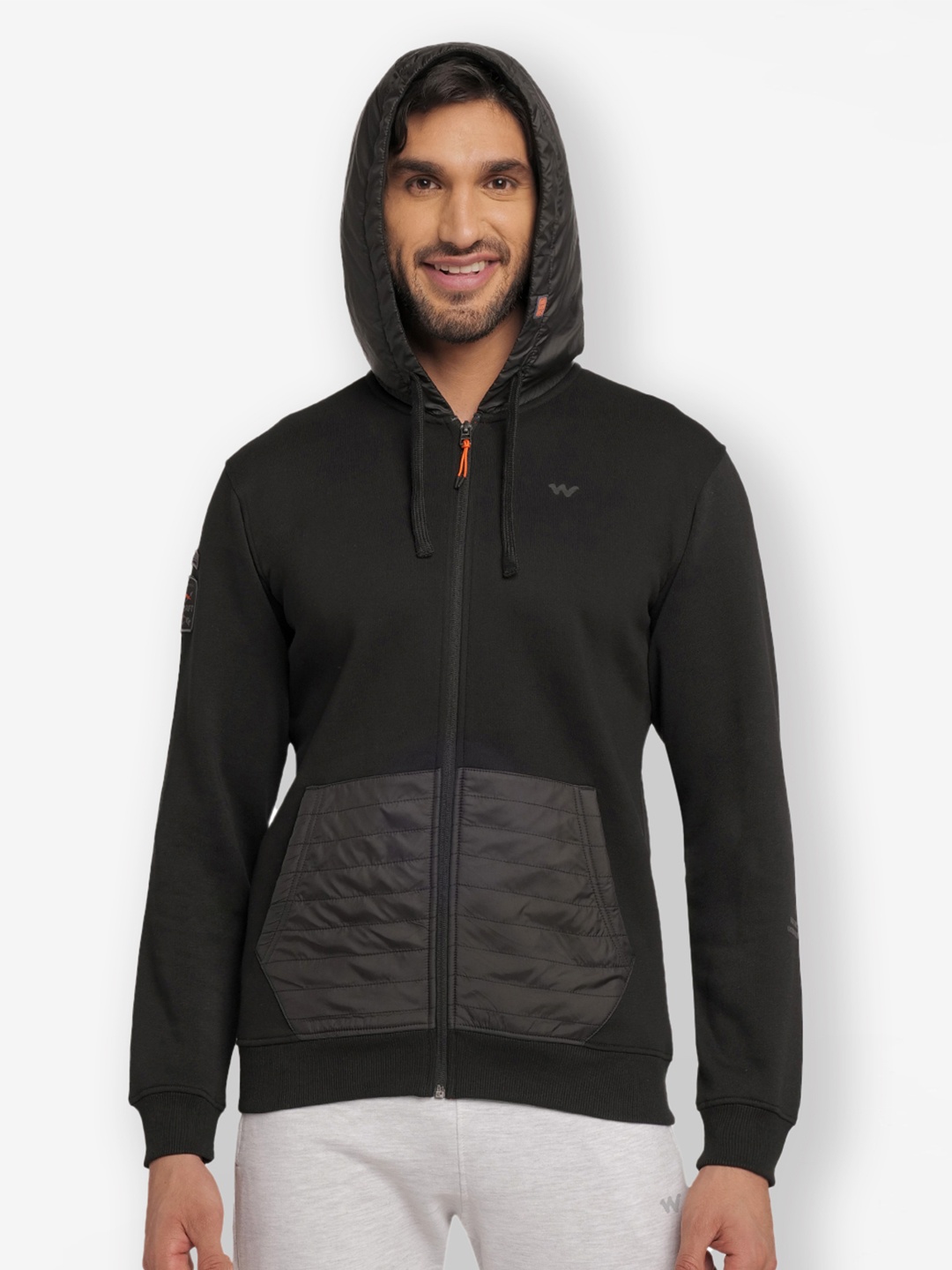 

Wildcraft Front-Open Hooded Sweatshirt, Black