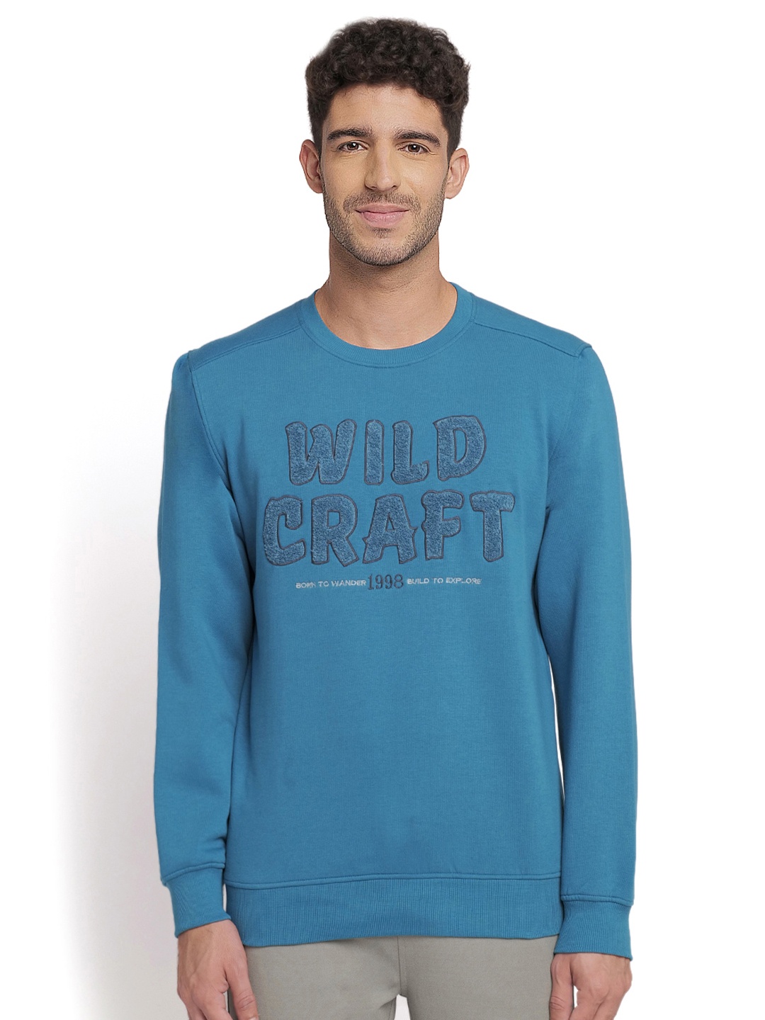 

Wildcraft Men Teal Printed Sweatshirt