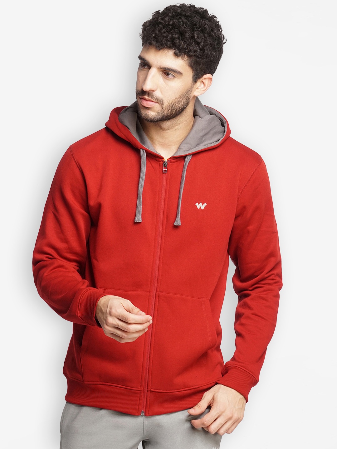 

Wildcraft Front-Open Hooded Sweatshirt, Maroon