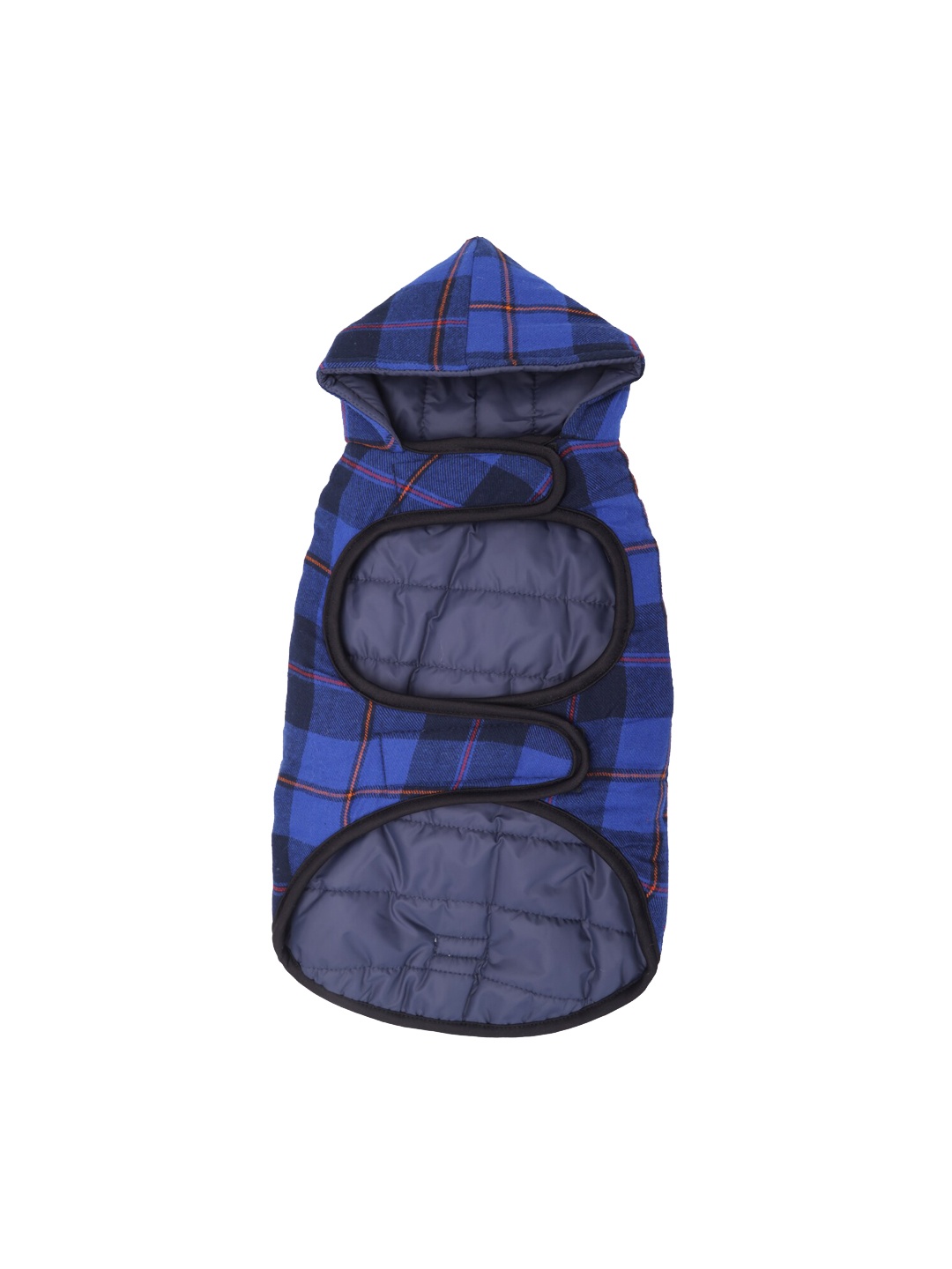 

Lulala Blue Checked Reversible Dog Winter Hoodie Jacket