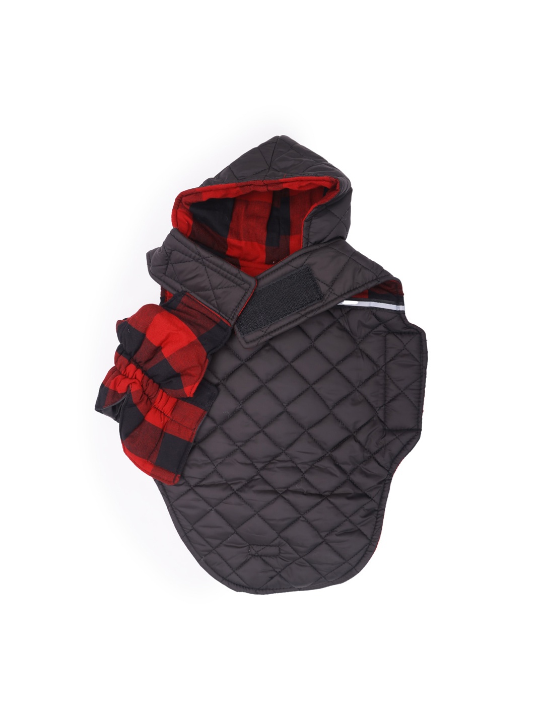 

Lulala Red & Black Checked Dog Winter Reversible Jacket