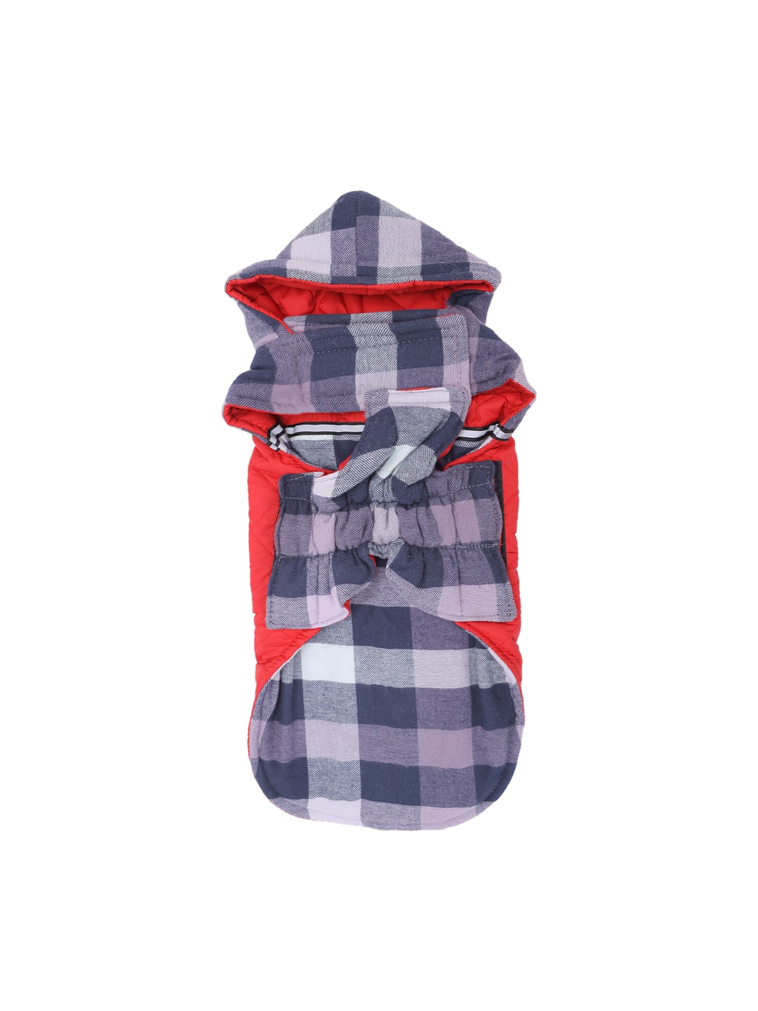 

Lulala Grey Checked Dog Winter Hoddie Reversible Jacket