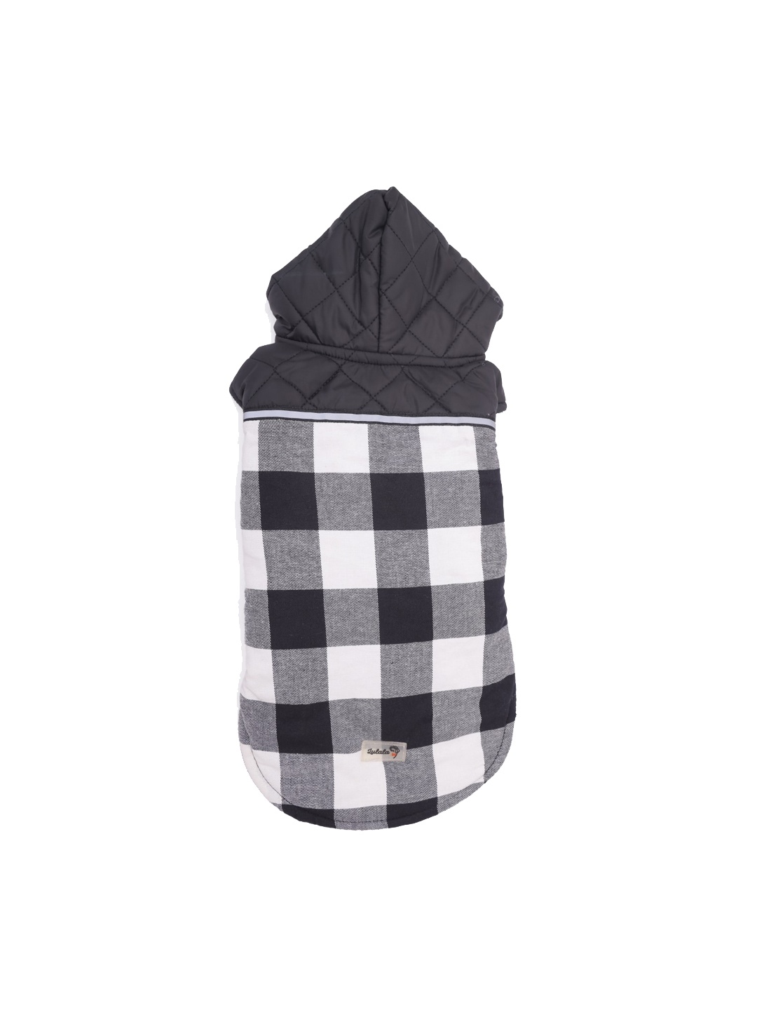 

Lulala Black & White Checked Reversible Hoodie Dog Jackets
