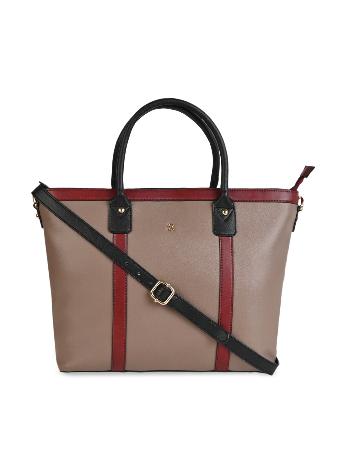 

HORRA Brown PU Structured Handheld Bag with Tasselled