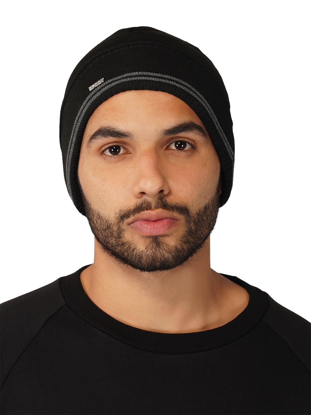 

iSWEVEN Black & Grey Slouchy Beanie