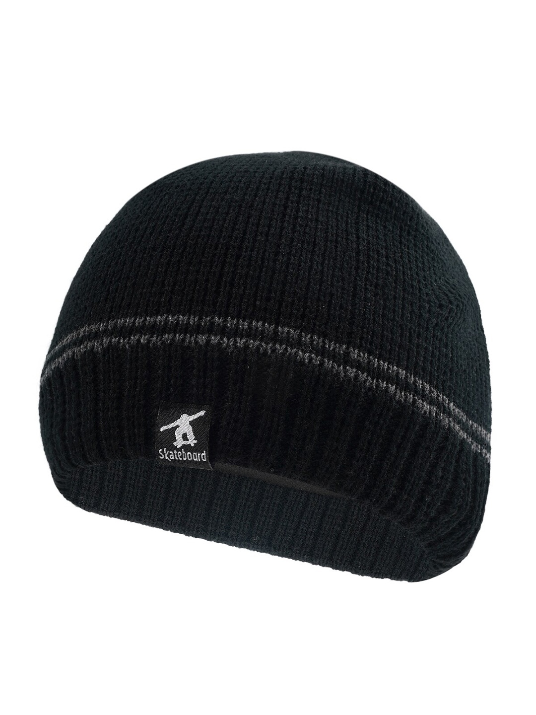 

iSWEVEN Unisex Black & Grey Wool Beanie