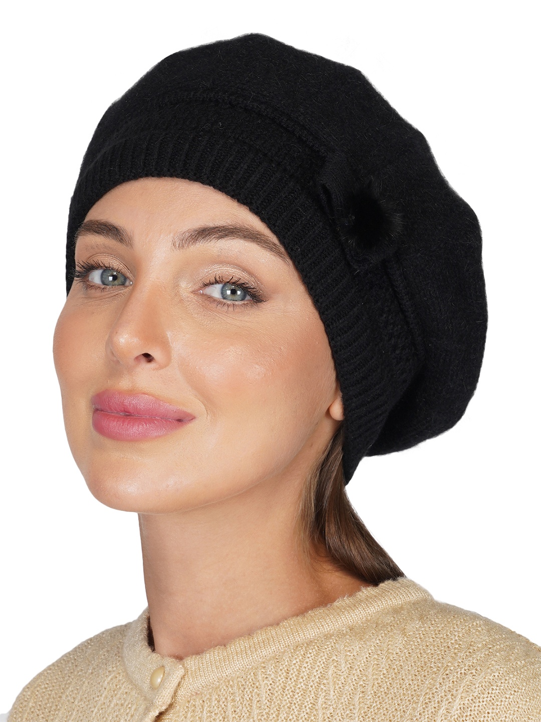 

iSWEVEN Women Black Slouchy Beanie