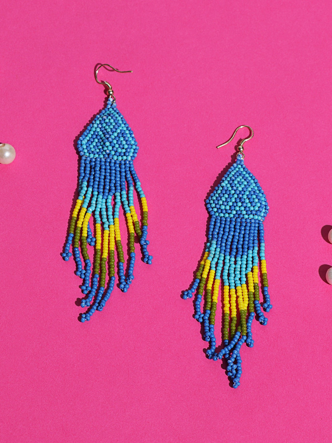 

TRISHONA Blue Contemporary Drop Earrings