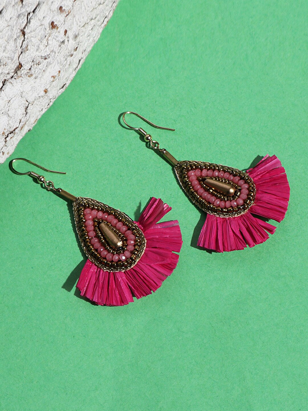 

TRISHONA Red Contemporary Drop Earrings