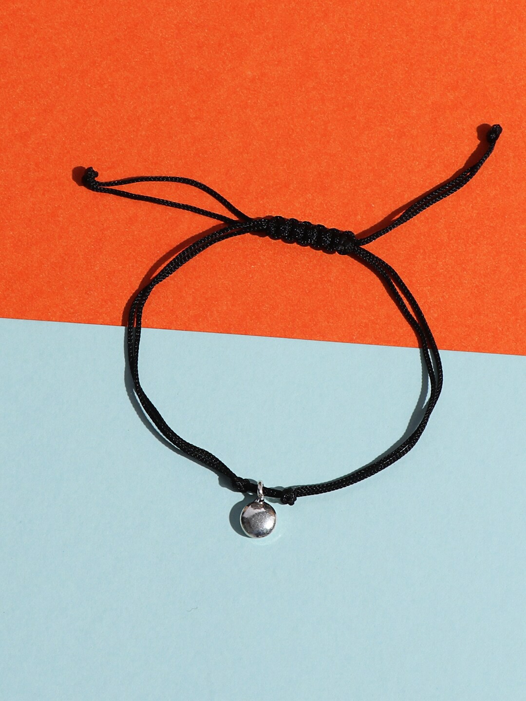 

TRISHONA Women Black & Silver Plated 925 Sterling Silver Anklet