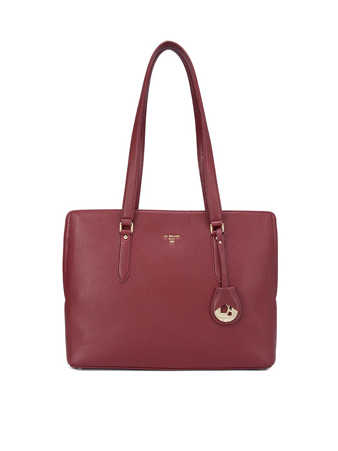 

Da Milano Maroon Leather Structured Shoulder Bag