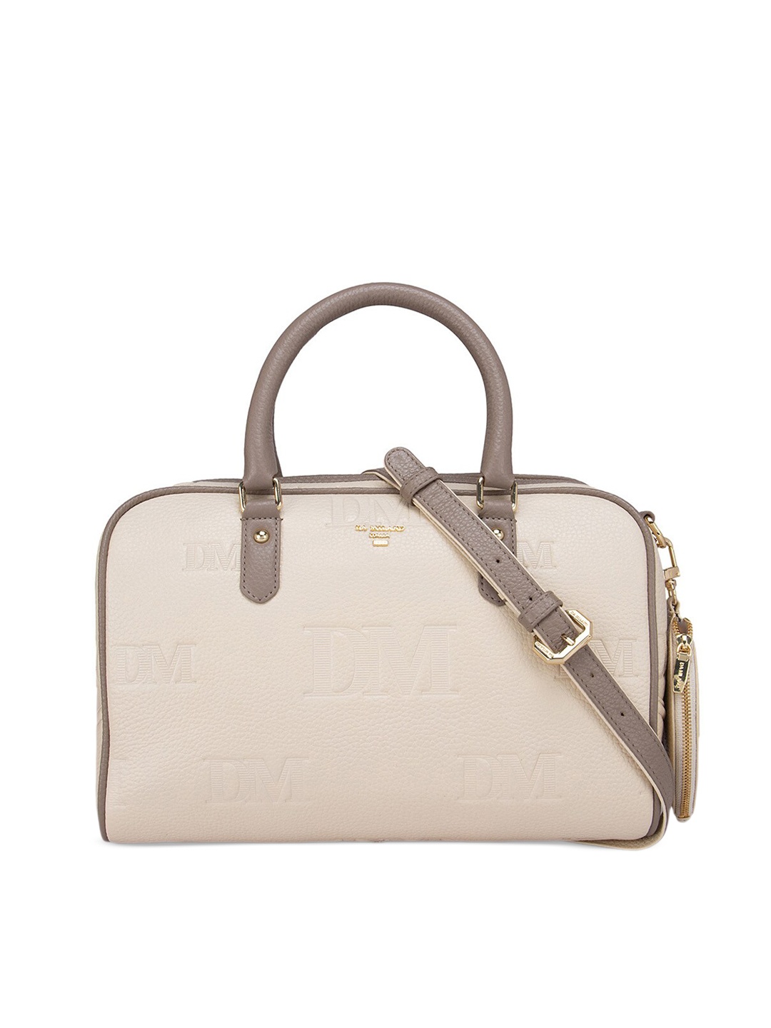 

Da Milano Beige Leather Structured Handheld Bag