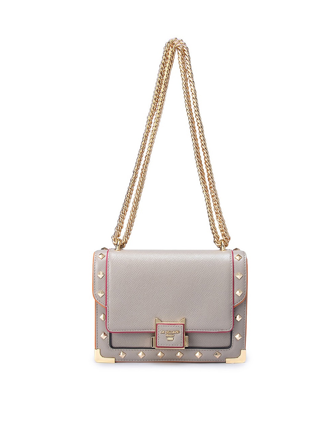 

Da Milano Beige Embellished Leather Sling Bag